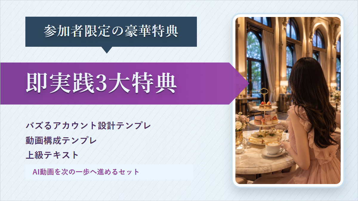 参加者限定の豪華特典 即実践3大特典